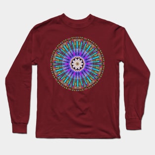 Trippy Colorful Floral Mandala Design Long Sleeve T-Shirt